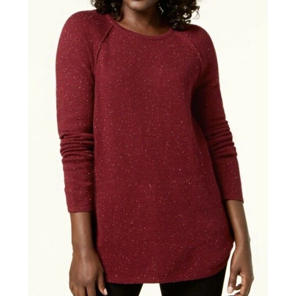 Karen Scott New Sweater Women’s Size L Burgundy Long Sleeve Round Neck . LTOP862 - Picture 1 of 7